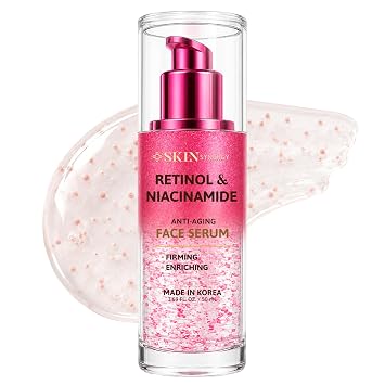 Suero de retinol y niacinamida para la cara – Suaviza las líneas finas, refina los poros y unifica el tono para un aspecto más suave – Probado por dermatólogos, cuidado de la piel coreano, vegano, belleza limpia, 1.69 onzas líquidas