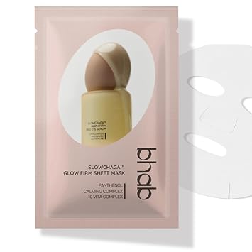BHAB SLOWCHAGA - Mascarilla de suero con péptidos, niacinamida, mascarilla coreana con ácido hialurónico, baquuchiol, glutatión para resplandor, elevación y firmeza, 1 hoja (0.9 fl oz / 0.9 fl oz)