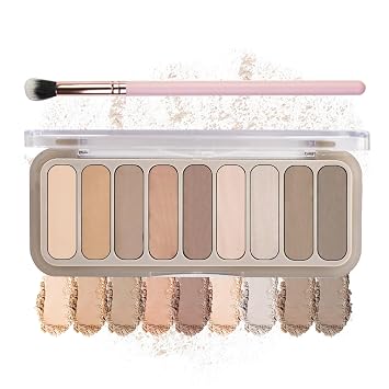 IONSGAKO Paleta de sombra de ojos desnuda mate de 9 colores con cepillo, 03