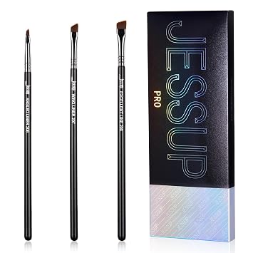 Jessup T345 - Juego de brochas de maquillaje con alas de precisión, 3