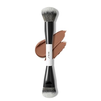 BEILI Brocha de base de doble punta para líquidos y crema, mezcla y esculpir