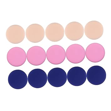 15Pcs Round Makeup Blending Sponge Puff for Wet and Dry Use for Foundation Concealer Blush and Highlighter Skin Friendly Durable Powder Applicators for Women