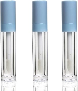 3 -Pieces Lip Gloss Tube, Transparent Plastic Large Brush Homemade Lipstick/Lip Glaze Container, DIY Lip Gloss Tube Bottle, Girl Cosmetics - 8 ML
