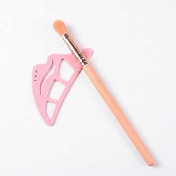 Juego de plantillas de silicona para maquillaje de ojos y pinceles para mezclar, guía de delineador de ojos con cerdas densas sin crueldad, apto para principiantes (rosa)