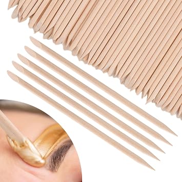 Varillas de cera de madera, cejas, labios, nariz, palitos de cera pequeña, aplicador de espátulas de cera para depilación y piel suave, spa y uso doméstico