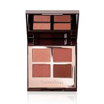 Charlotte Tilbury Paleta de Sombras de Ojos de Lujo - Cuarteto de Sombras de Ojos Brillante, Metálica y Satín Mate con Fórmula Rica en Polvo - Incluye 4 Tonos Complementarios - Pillow Talk Dreams