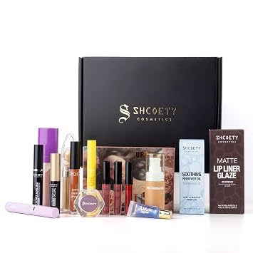 All-in-One Women Makeup Set, Foundation, Eyeshadow, Brow Tint, Highlighter, Lipstick, Lip Liner & Setting Spray, Random Shades, Gift for Ladies (SH-MAX-A)