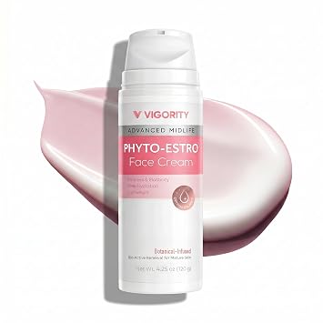 Vigority Crema facial Phyto-Estro para la menopausia y la piel de mediana edad – Hidratación profunda y reafirmante hidratante para piel seca, adelgazante, envejecimiento, apoya elasticidad y