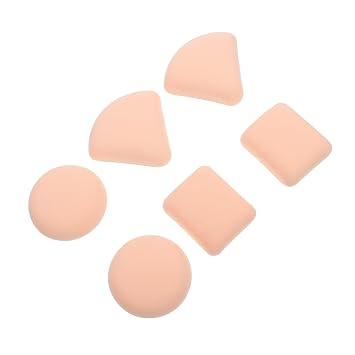 PartyKindom 6Pcs Triangle Makeup Sponge Puff Set Dry and Wet Use Soft Cosmetic Foundation Blending Puff for Women for Loose Powder Application