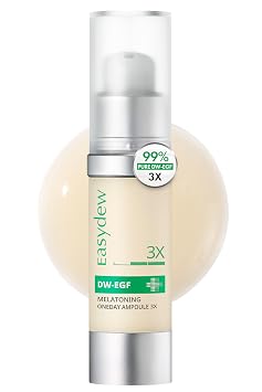Easydew DW-EGF Melatoning Ampolla 3X - Suero Hidratante para Manchas Oscuras con Niacinamida y Glutatión para Piel Desigual - Ampolla de Absorción Rápida de Día y Noche para el Cuidado Coreano de la