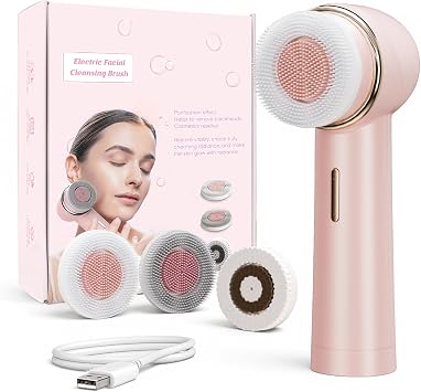 Cepillo de limpieza facial rotativo de doble dirección para adolescentes, cepillo de limpieza recargable impermeable para limpieza profunda de poros, artículos de moda, regalos para el día de San