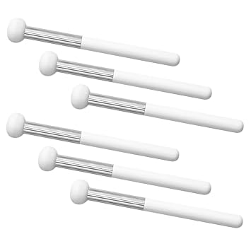 6-pcs Mushroom Head Concealer Brush Set with White Handles, Face and Eyelids Makeup Sponge Concealer Brushes for Precision Blending and Coverage in Daily Cosmetic Application