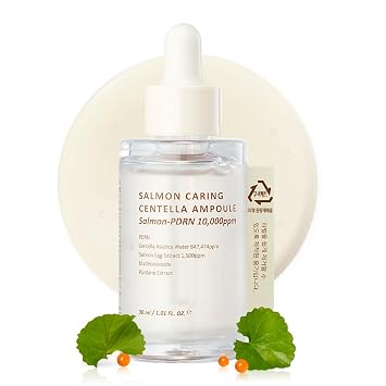 HEVEBLUE Salmon Caring Centella Ampolla - Salmon PDRN, Extracto de huevo de salmón, centella, madecassoside, calmante, calmante, restauración y rejuvenecimiento, piel sensible, cuidado de la piel coreano