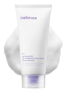 celimax Derma Nature Relief Madecica pH Balancing Foam Cleansing | Limpiador facial espumoso, hidratante, calmante, hidratante, 5.1 fl oz