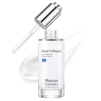 Maison Cosmetics - Suero de colágeno profundo, suero facial de colágeno coreano para piel madura, suero facial hidratante y reafirmante para una piel suave y regordeta, cuidado diario de la piel