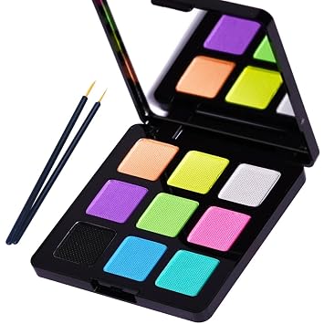 Bowitzki Delineador de ojos activado por agua Hydra Liner Graphic Cake Aqua Eye Liner Retro Maquillaje Pastel UV Glow Color Neon Face Body Paint (Color pastel)