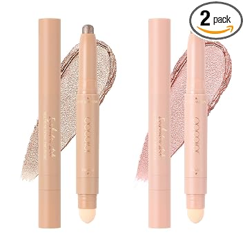 docolor 2 barras de sombra de ojos con purpurina, maquillaje rápido de ojos