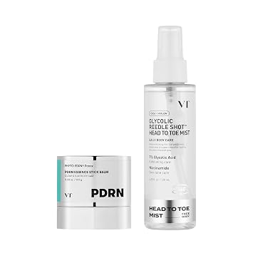 VT COSMETICS Paquete PDRN Essence Stick Balm & 7% ácido glicólico Reedle Shot de cabeza a pies Mist