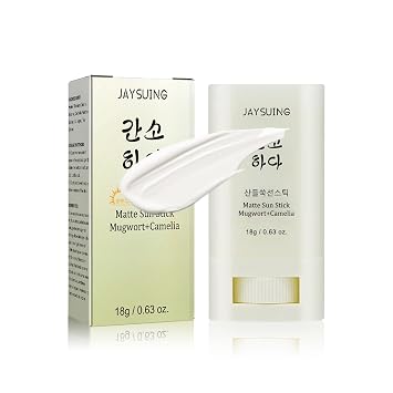 Artemisa mate + Camelia coreano protector solar en barra para humectante facial con SPF 50+ PA +++ protector solar mate para cara y cuerpo no graso, sin blanco (0.63 oz/0.63 onzas)