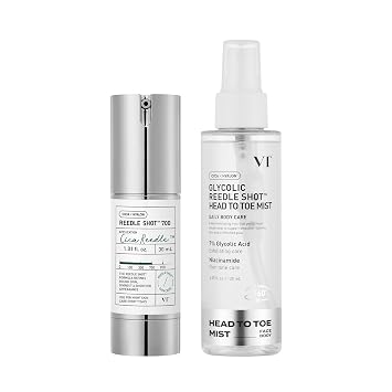 VT COSMETICS Paquete CICA Reedle Shot 700 y 7% de ácido glicólico Reedle Shot de cabeza a pies en niebla