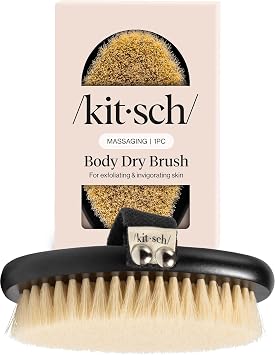 Kitsch Cepillo corporal de cepillado en seco para drenaje linfático