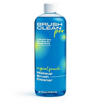 Limpiador de brochas de maquillaje original, limpiador profesional para brochas de maquillaje, fórmula de secado rápido, sin enjuague, elimina el maquillaje resistente al agua, 16 onzas