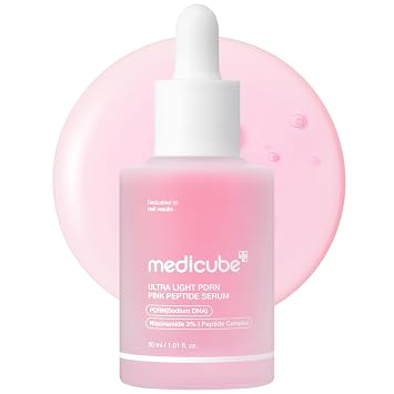 medicube PDRN - Suero peptídico rosa con ADN de salmón, suero acuoso ligero