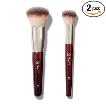 BK BEAUTY Juego de brochas grandes y base redonda, 2 cepillos faciales