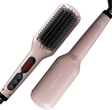 MEGAWISE Cepillo Alisador de Cabello Iónico de Cerámica Pro para Salón en Casa | Tecnología de Calentamiento Rápido MCH 20s con Seguridad de Apagado Automático | Anti-Quemaduras con Voltaje Dual