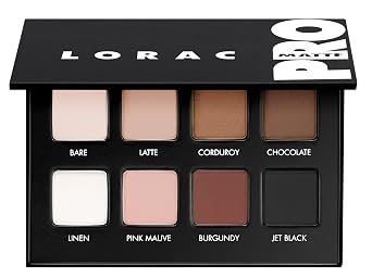 LORAC PRO - Paleta de sombras de ojos mate y brillante, metálico de alta pigmentación, espejo compacto