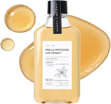 BOM Cosmetics Just One Perilla Frutescens Extracto de hoja de 5.07 onzas líquidas, tóner facial con extracto 100% de hierbas, tóner calmante, piel sensible, vegano, cuidado de la piel coreano