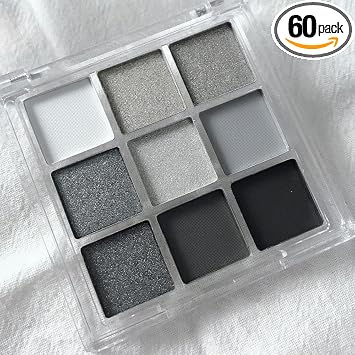 Paleta de sombra de ojos ahumada negra, 9 colores, negro, plateado, gris, blanco, gótico, sombra de ojos, paleta de maquillaje, impermeable, tonos fríos, mate, sombra de ojos, sombras de ojos profesional