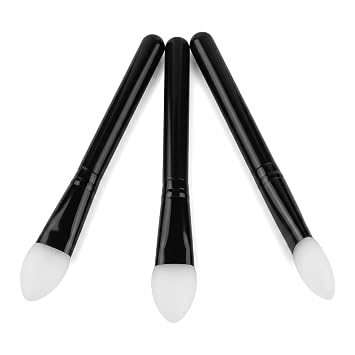 3 aplicadores de maquillaje de silicona, pinceles aplicadores de sombra de ojos para sombra de ojos líquida, maquillaje en crema y máscara de labios, juego de brochas de silicona suave para aplicación