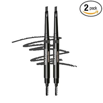 Lápiz de cejas para hombre, color marrón medio, define fácilmente las cejas o el pelo facial, cepillo 2 en 1 y lápiz ultrafino, impermeable, a prueba de manchas, a prueba de sudor, duradero y duradero