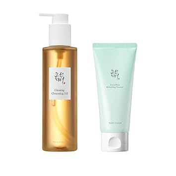 Beauty of Joseon Dúo de Limpieza Profunda Doble Green Plum Refrescante 100ml, 3.38 fl.oz & Aceite Limpiador de Ginseng 210ml, 7.1 fl.oz Cuidado de la Piel Coreano