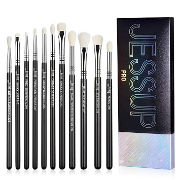 Jessup Juego de brochas de sombra de ojos 11pcs maquillaje de ojos Set