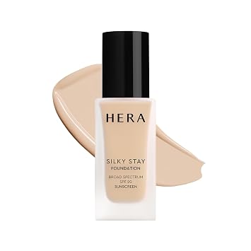 Hera SilkyStay - Base de maquillaje de larga duración 22N1, base líquida ligera, cobertura construible, acabado sedoso mate suave, desenfoque de poros, control de aceite, maquillaje coreano, 1.06 oz