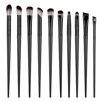 Juego de 10 brochas de sombra de ojos, juego de brochas de maquillaje profesional para mezclar sombras de ojos, brochas de maquillaje de precisión para sombra de ojos, cejas y delineador de ojos