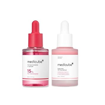 medicube Ultimate Clear Glass Skin Serum Duo: TXA + Niacinamida 15% Glow Suero facial y suero de péptido rosa PDRN para tono y textura de piel desigual | Regalos coreanos para el cuidado de la piel