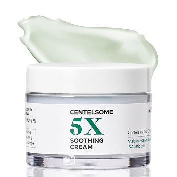 Centelsome 5X Crema calmante 1.69 fl oz/1.7 fl oz | Hidratante facial para regeneración de la piel, hidratación, tratamiento de manchas de imperfecciones, cuidado de la piel coreano, centella asiática, niacinamida, exosomas, pantenol