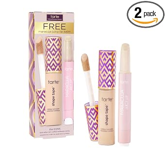 tarte icons shape tape concealer & maracuja juicy lip duo – Full Coverage Concealer for Dark Circles & Fine Lines with Hydrating Nourishing Lip Gloss Balm, Vegan & Cruelty Free