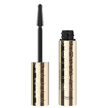 L'Oreal Paris Voluminous Panorama rímel, rímel voluminizador y alargador, lavable de larga duración y resistente a las manchas, negro más negro, 0.33 onzas líquidas