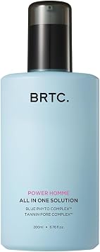BRTC Solución todo en uno Power Homme | Hidratante facial para hombres | 3 en 1 (toner+loción+esencia) | Control de sebo, cuidado de la piel coreano (6.8 fl oz, 6.76 onzas líquidas)