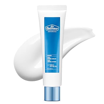 DR. BELMEUR Advanced Cica Hydro Cream (2 fl oz) - Hidratante facial calmante, fortalecedor de barreras para pieles sensibles. Cuidado de la piel coreano. Centella Asiática, ácido hialurónico.