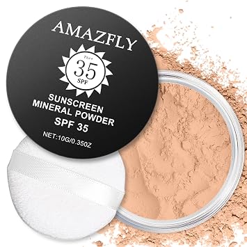 Base de maquillaje mineral en polvo con protector solar, SPF 35, sin talco, base de polvo suelto, cobertura ligera para construir, para maquillaje base mate (#06 maquillaje de base beige