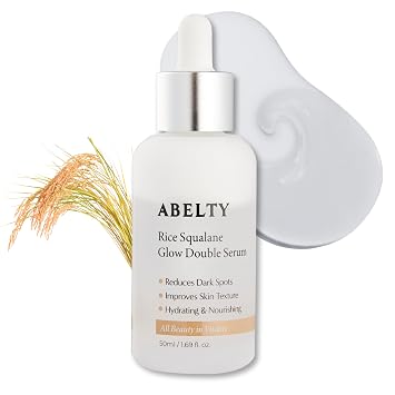 Rice Squalane Glow Double Serum - Cuidado de la piel hidratante coreano con escualano de oliva al 5%, extracto de arroz, niacinamida, ácido hialurónico para piel de vidrio, antipigmentación
