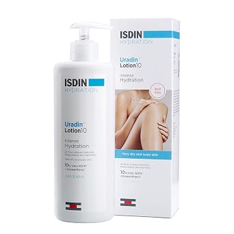 ISDIN Loción Corporal Uradin 10, hidratación intensa de 24 horas, no grasa, hidratante de rápida absorción para pieles secas o muy secas, ayuda a aliviar la picazón debido a la sequedad, 13.5 onzas