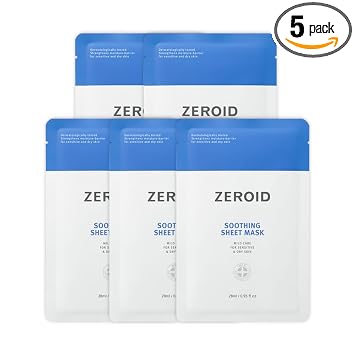 ZEROID Mascarilla calmante en láminas, 5 hojas