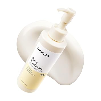 MANYO Leche Limpiadora Pura de Soja, Limpiador Facial Lechoso Hidratante para la Reparación de la Barrera de la Piel, Cuidado de la Piel Hidratante con Ácido Hialurónico para Piel Seca y Sensible