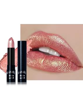 Lápiz labial metálico, color rosa coral brillante para Halloween 1 PC-02